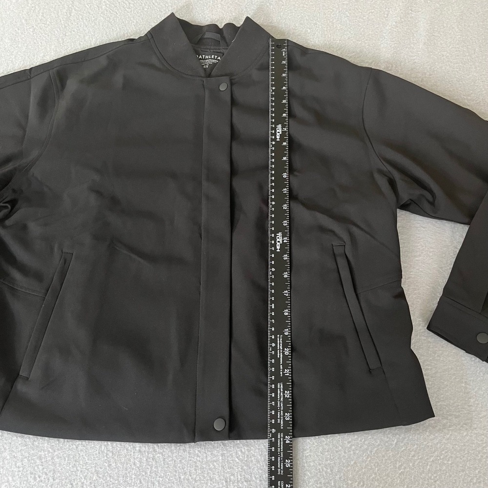 NWT Athleta Black endless Bomber Jacket Full Zip Women XL Lightweight Coat - Picture 4 of 12